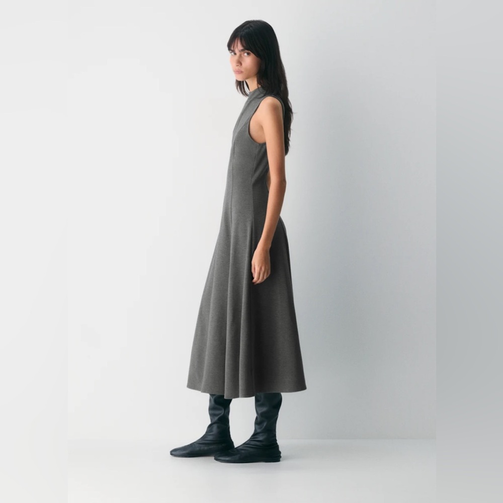 Aritzia Wilfred Ponteflex Ruth Dress in Heather Charcoal Size 8 NWT Lawyer - Picture 3 of 16